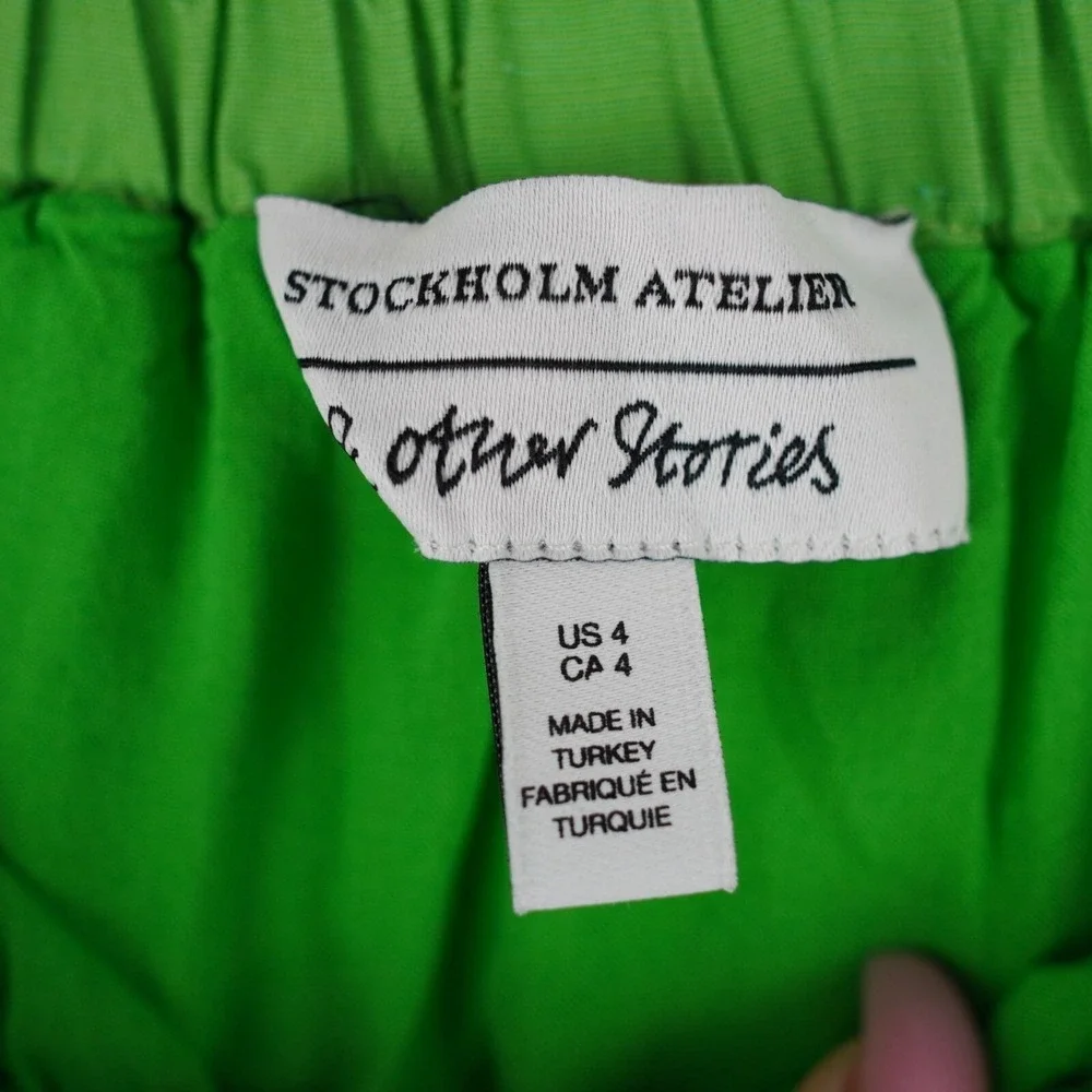 Stockholm Atelier X Other Stories Women Green A-Line Midi Skirt Size 4‎